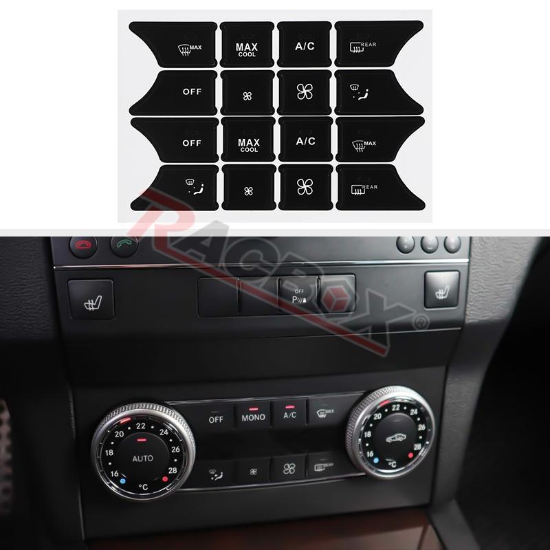Car Center Console Button Repair Stickers Set for Mercedes Benz C-Class SLK CLS SL GLK A B E-Class W204 C204 W218 W212 W176 W246