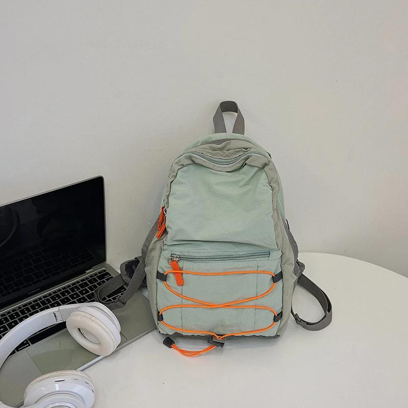 Nylon-Taschen mit Reißverschluss für Damen modische Pendel-Rucksäcke kontrastierende Farben exquisit und vielseitig