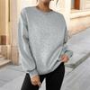 Herbst Winter Rundhals Locker Lässig Einfarbig Sweatshirt Damen Schlicht Alleskönner Samt Pullover Top