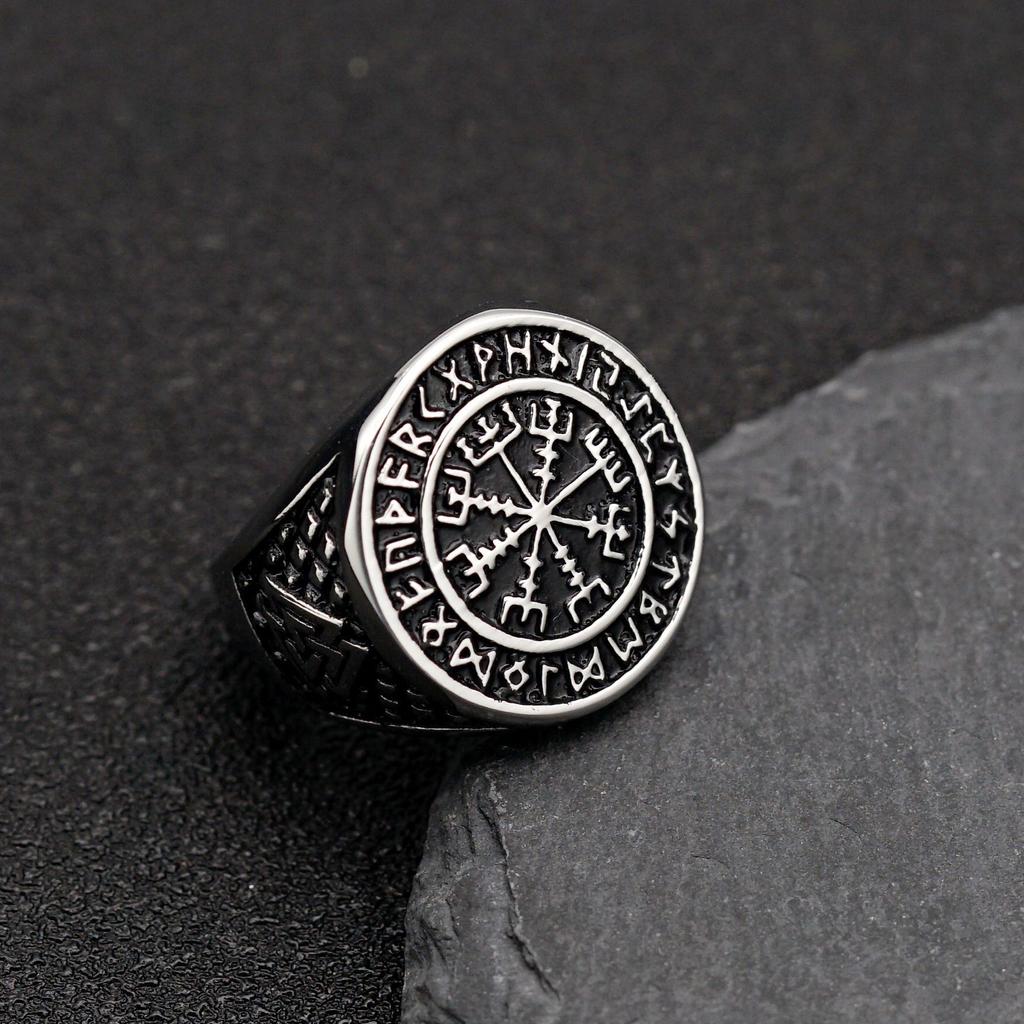 Ring Iron Warrior Men's Jewelry Viking Letter Ring Retro Ring