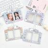 MINKYS Cute Bear 3-inch CP Card Holder Heart-Shaped 2 Grid Card Holders Photo & ID Protectors Idol Photo Card Organizers