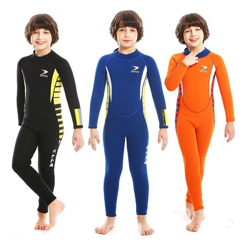 2.5mm Kids Wetsuit Full Body Long Sleeve Neoprene Dive Suit Swimming Surfing Warm Water Sports