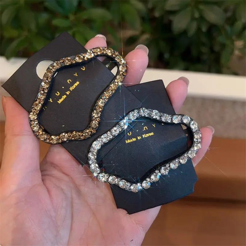 New Women Hairpin Full Diamond Cloud Shaped Back Head Hairpin Broken Hairs Finishing Headdress Grab Clips Rhinestones Headwears