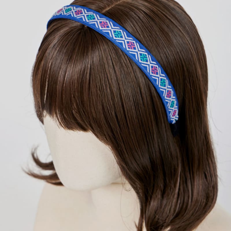 MAIA Stirnband mit Diamantmuster (Wähle 2) - blau