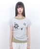 LMR Motif Embroidered Striped Layered T-Shirt Green