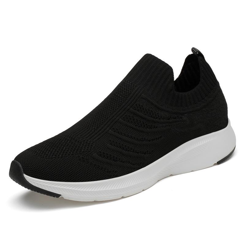Men s 7CM Height-Boosting Flyknit Slip-On Loafers 37