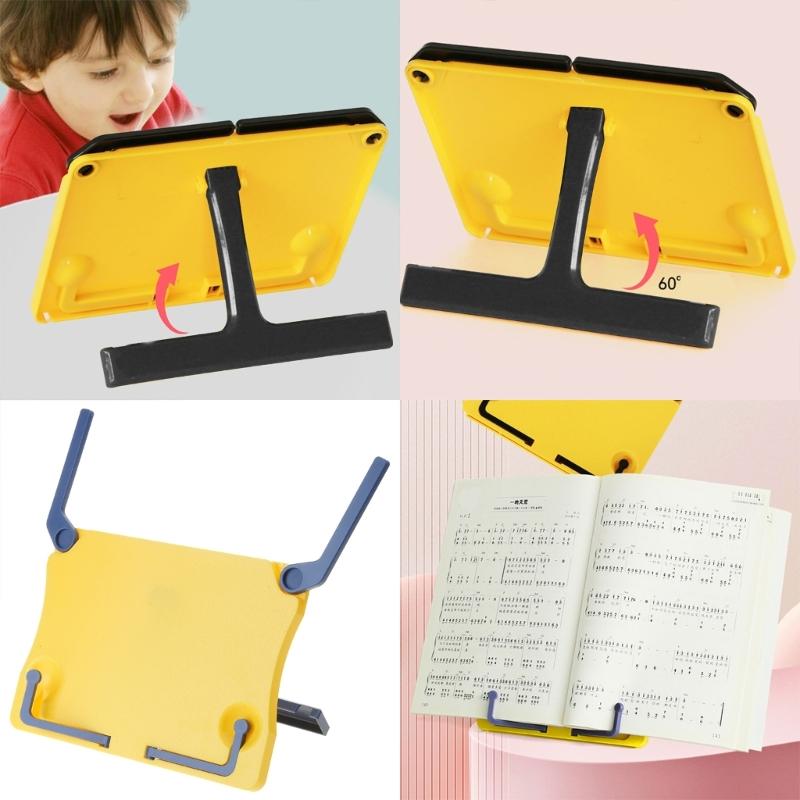 Desktop Sheet Music Stand with Page Clip Angles Adjustable Foldable Tabletop Music Stand 20.1x15.6cm Sheet Music Holder