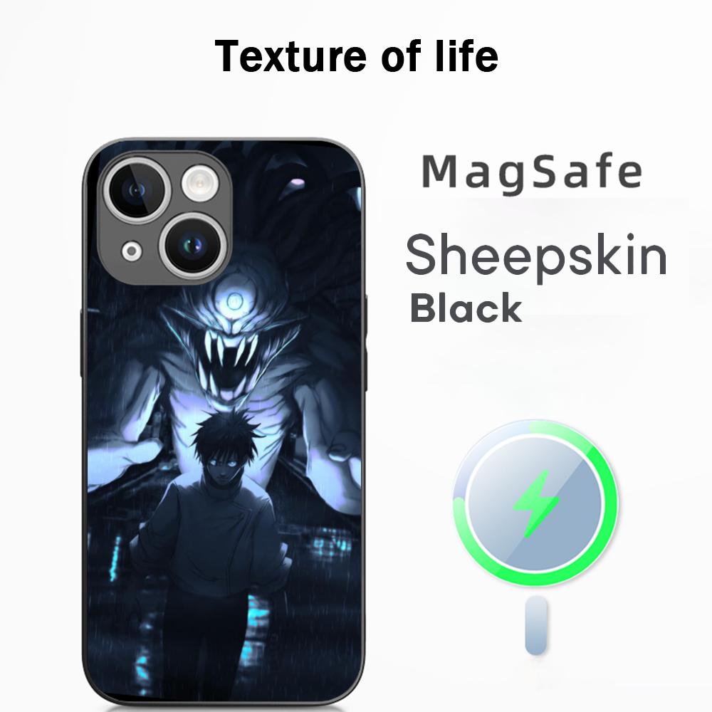 Custodia per Telefono Super Cool Toji Fushiguro Classico Anime Per iPhone 17 16 15 14 13 12 Plus Pro Max Lusso di Alta Gamma Magsafe Pelle di Pecora