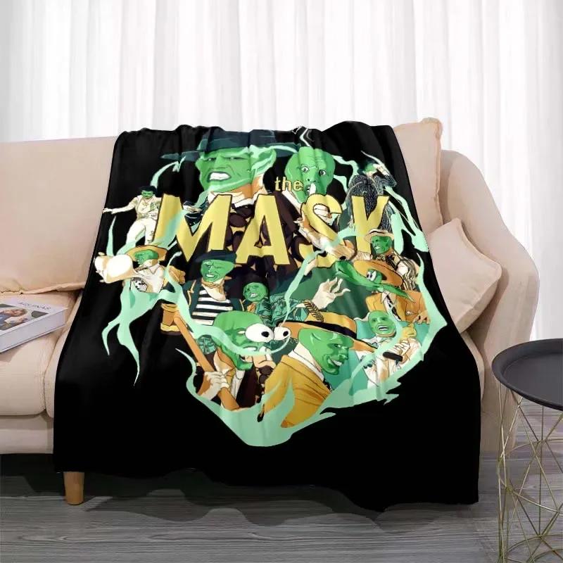 3D MASK Cartoon Blanket Jim Carrey Pattern Bedroom Living Room Home Decoration Picnic Blanket Children's Room Blankets for Beds