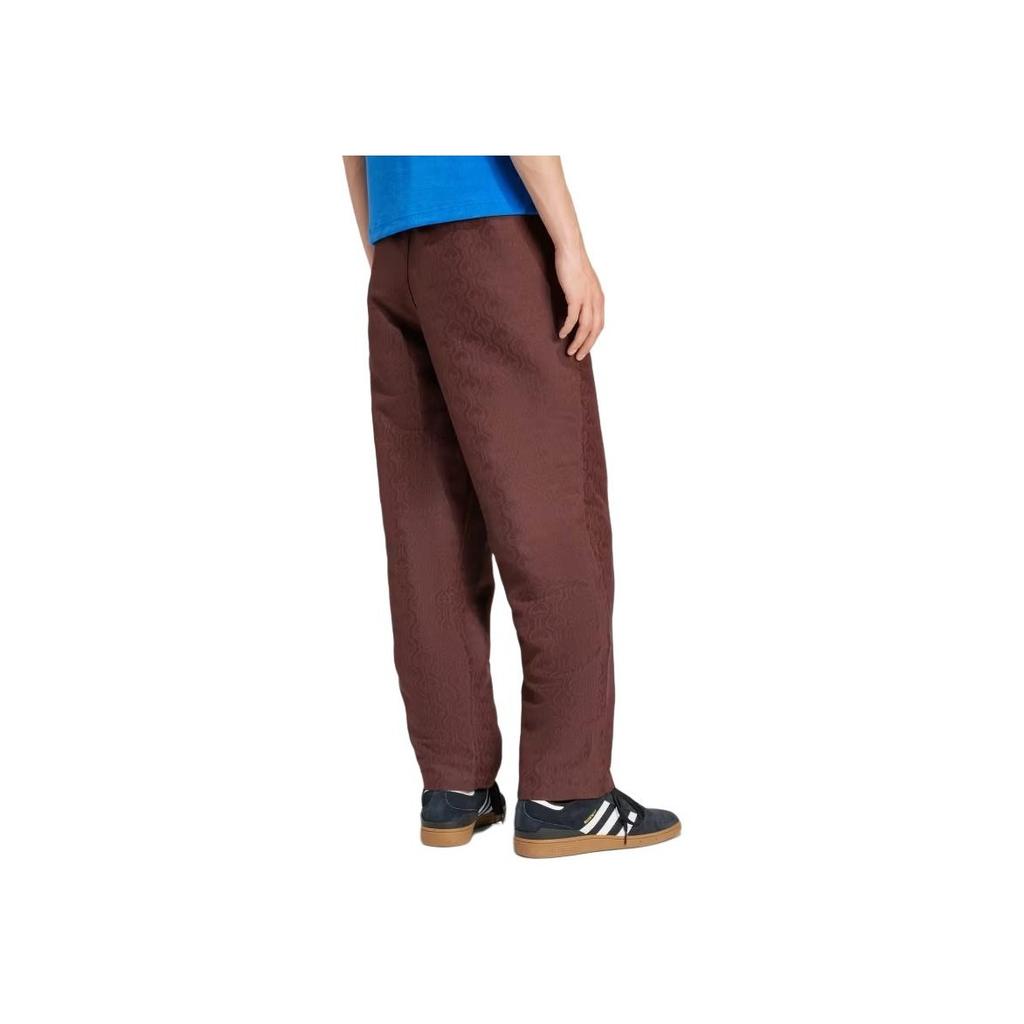 Adidas Pantaloni casual retro cu dungi Originals, cu talie medie, largi, drepți, pentru bărbați, maro închis JN5970