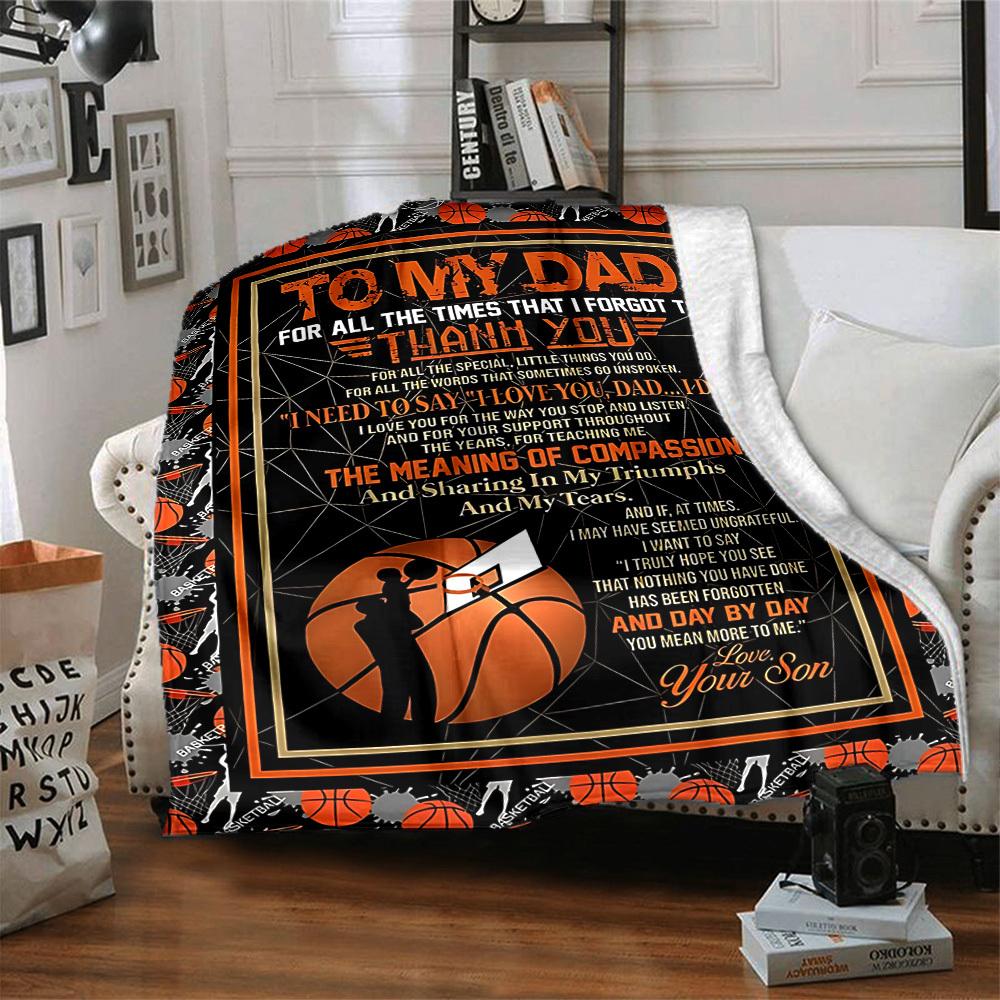 1pc To Dad Envelope Blanket, Lightweight Flannel Throw For Sofa, Bed, Travel, Camping, Livingroom, Office, Couch, Chair, And Bed,