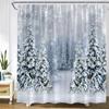 Retro olejomalba Vánoční sprchové závěsy Santa Claus Garland Xmas Tree Vintage krb Novoroční dekorace Sada koupelnových závěsů