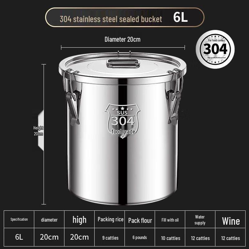 Xuankunpai Commercial 304 Stainless Steel Storage Bucket