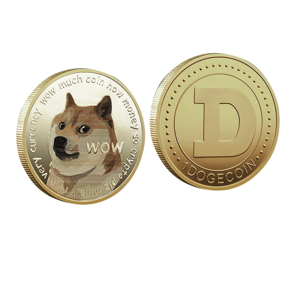 Dogecoin Coin Commemorative Coins Cute Dog Pattern Dog Souvenir Coin