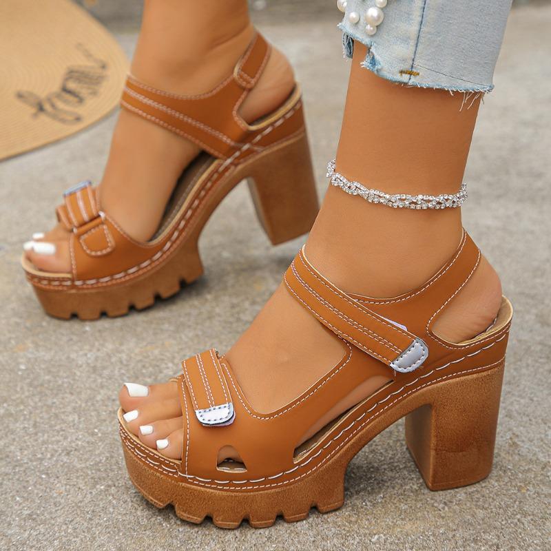 Women's Platform Wedge Sandals Single Band Magic Tape Design Plus Size Casual Daily Footwear