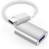 USB To Type-C Adapter - eFConnection - Nylon and Aluminum - White - Convenient - Small Size