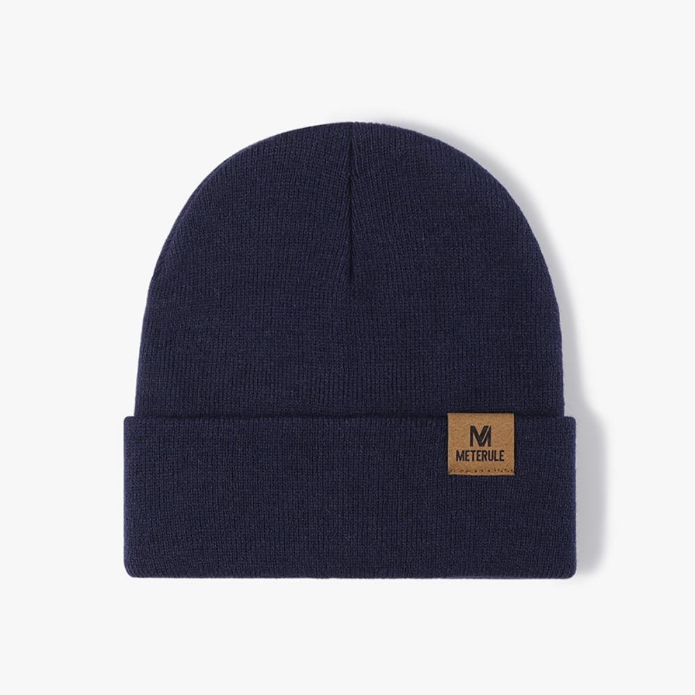 Unisex Autumn Winter Riding Hat Cuffed Warm Beanie Hats Knitted Cycling Cap for Skiing Camping Traveling