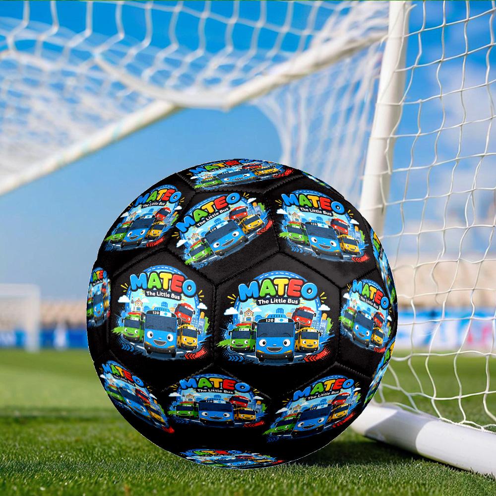 Adventure With Mateo The Little Bus Size 5 Soccer Ball, Suitable for Training and Matches, High-Elasticity, Wear-Resistant Material Gift for Fan