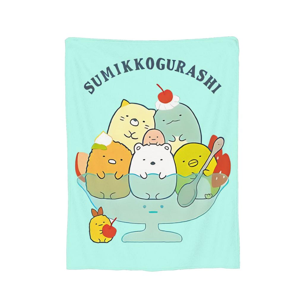 Sumikko Gurashi Penguin Knitted Blanket Flannel  Ultra-Soft Throw Blanket for Airplane Travel Bedspread