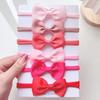 6Pcs/set Solid Color Grograin Ribbon Bowknot Headband For Girls New Headwear Elastic Hair Bands Infant Kids Hair Accessories