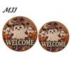 Cat Welcome Sign Kit Halloween Faux Pearl Door Kit, Ghost Skull Skeleton Crafts Handmade Painting Arts for Wall Decoration DIY Art