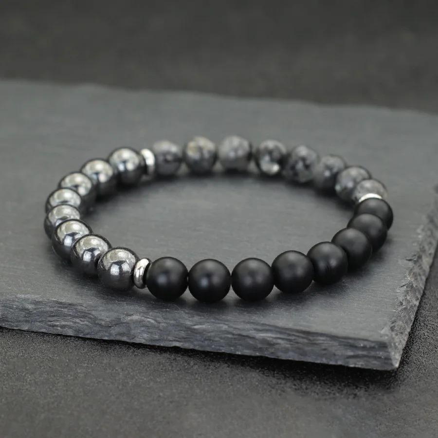 

Men Braclet New Fashion Men Tiger s Eye Lava Hematite Stone Spiritual Bracelet 8mm Strand Braclet Pulseras Hombre
