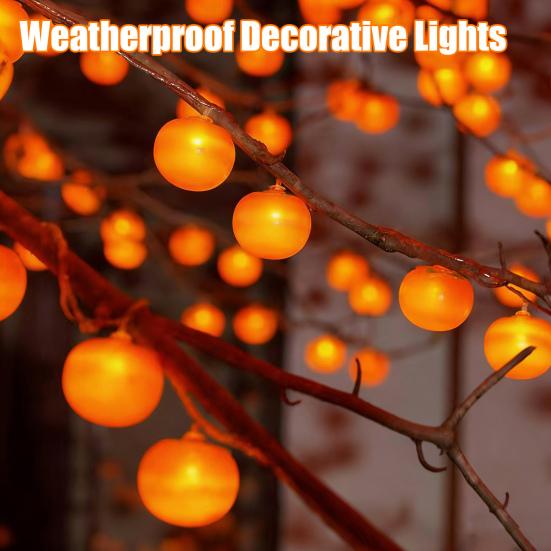 Persimmons String Light Artificial for Outdoor Garden Fruit Lights Waterproof Battery Operated Christmas Tree Decor