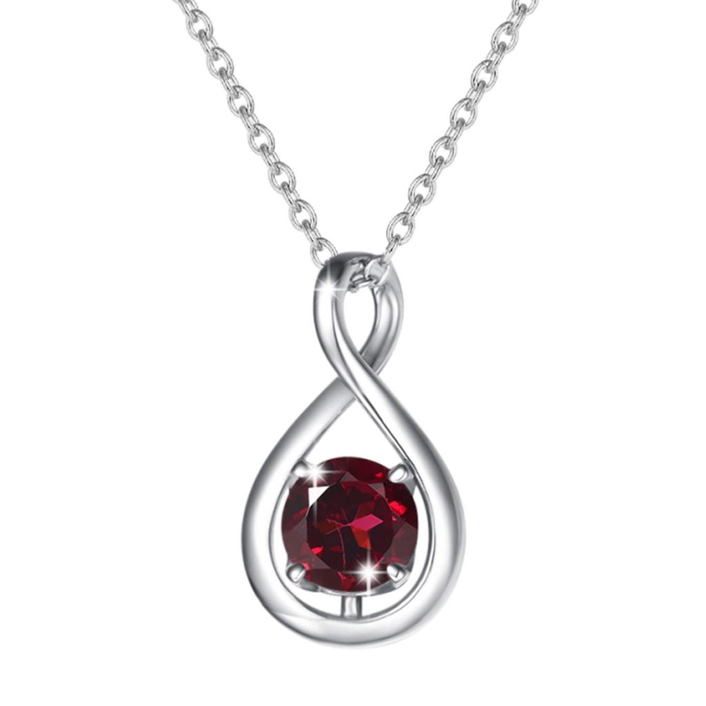 Agvana Garnet Necklace for Natural January Drop White Day Silver Comes with Beautiful Box Women, Stone, Birthstone, Motif, Gift, 925, Christmas,