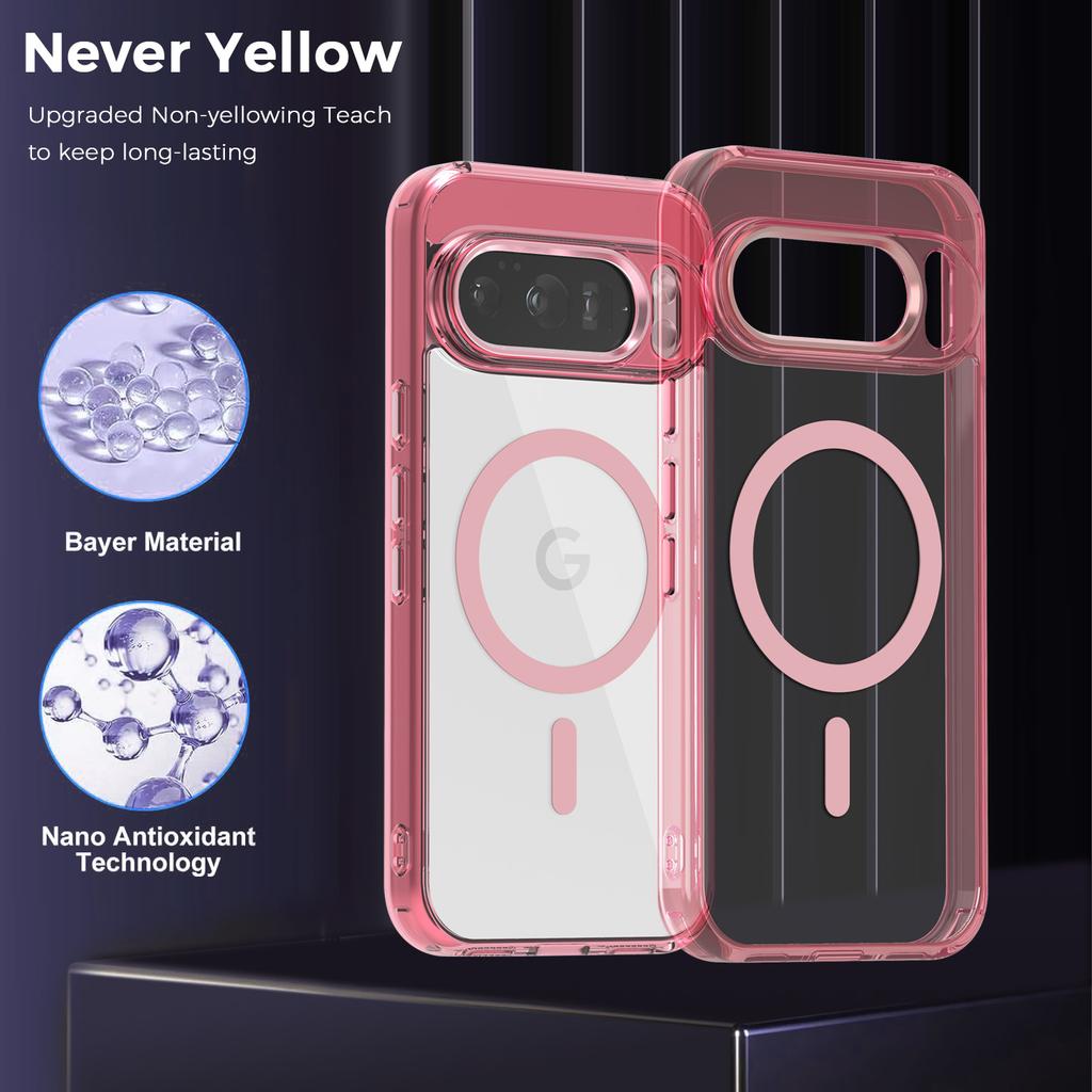 Luxury High Transparent Magnetic For Magsafe Wireless Charging Case For Google Pixel 10 Pro XL 9A Solid Color Bumper Back Cover