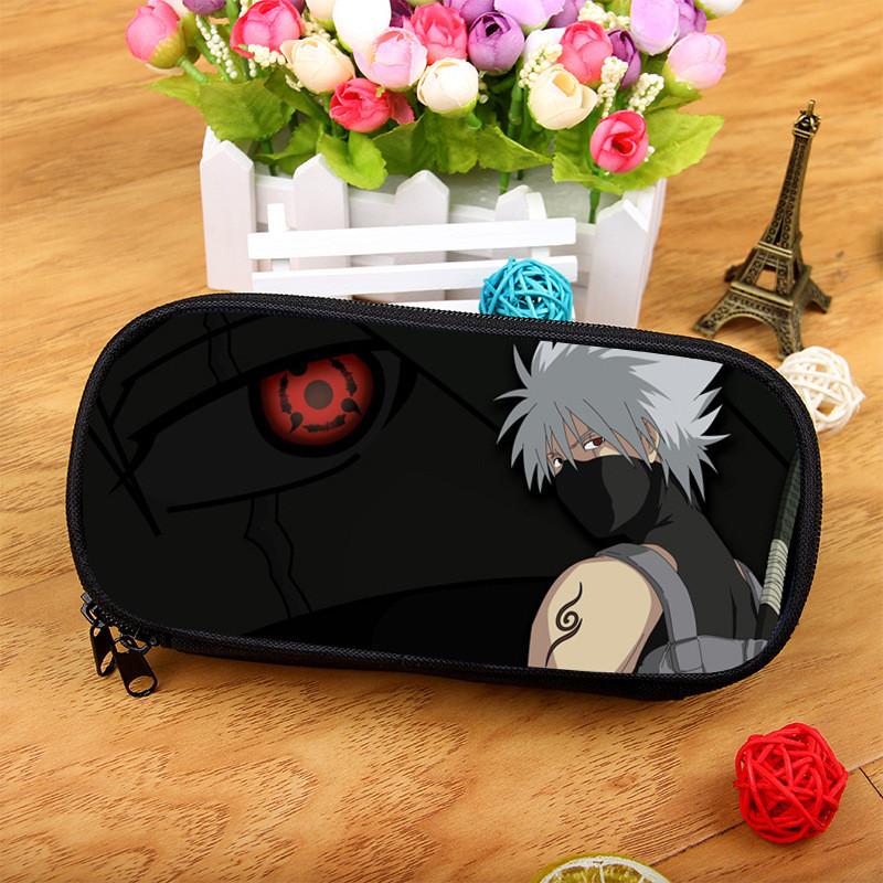 Naruto Uchiha Kakashi Large Capacity Nylon Pencil Case For Students And Office Use