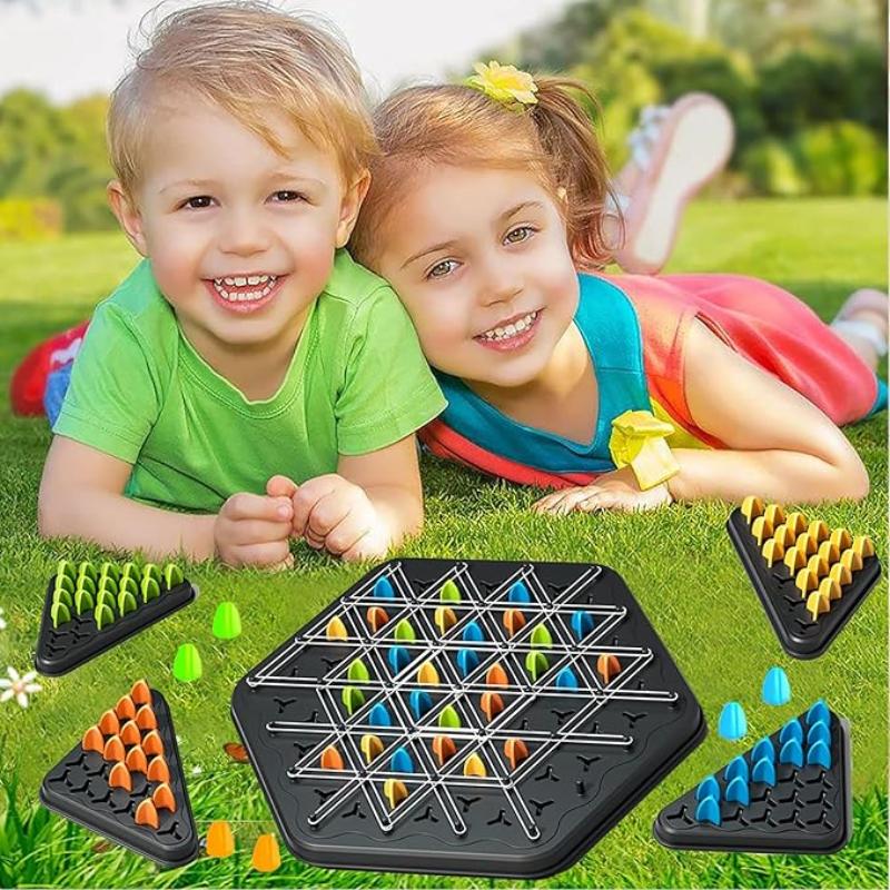 Children's Thinking Training Triangle Chess - New Geometry Chain Puzzle Desktop Game Rubber Band Training Family Interaction