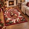 Santa Claus Christmas 3D Illusion Rug 2D Flat Printed Xmas Rug Christmas Small Carpet  Christmas