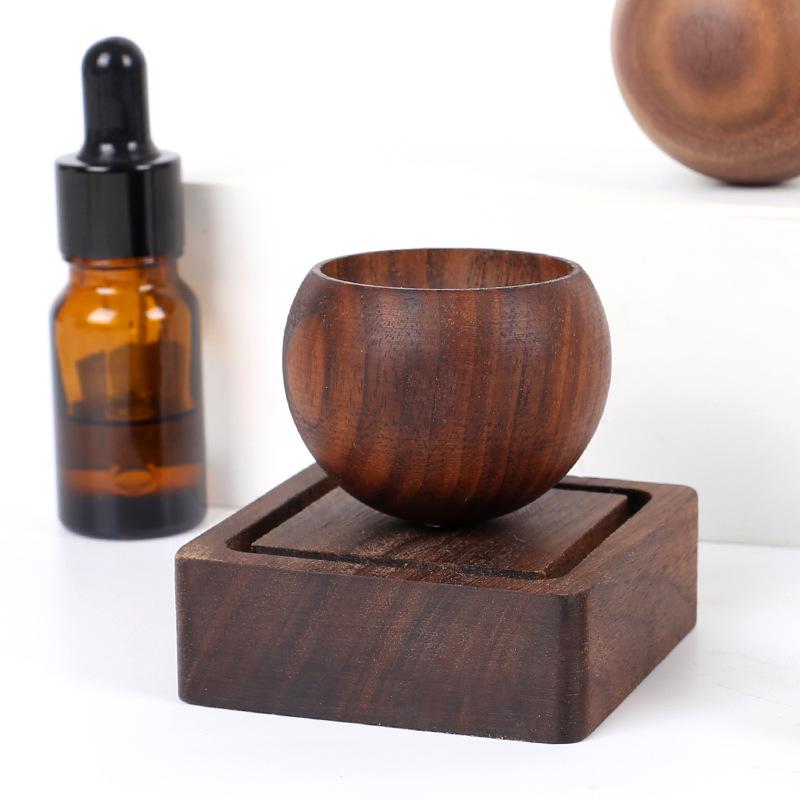 Solid Wood Round Egg Aroma Diffuser - Essential Oil, Scentless & Long-Lasting for Bedroom & Living Room Decor