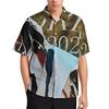 Été Homme Collage Journal 3D Chemise Hawaïenne Homme Revers Décontracté Mode Manches Longues Chemises Bouton Hauts Grande Taille