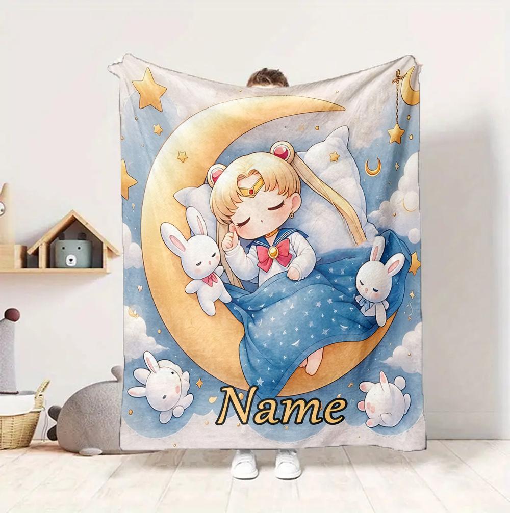 Custom Name Butterfly Symbols Flannel Blanket Throw Blanket Soft Warm Sofa Bed home Decor Unique Gift