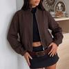 Women's New American Street Style Solid Color Short Profile Bomber Jacket