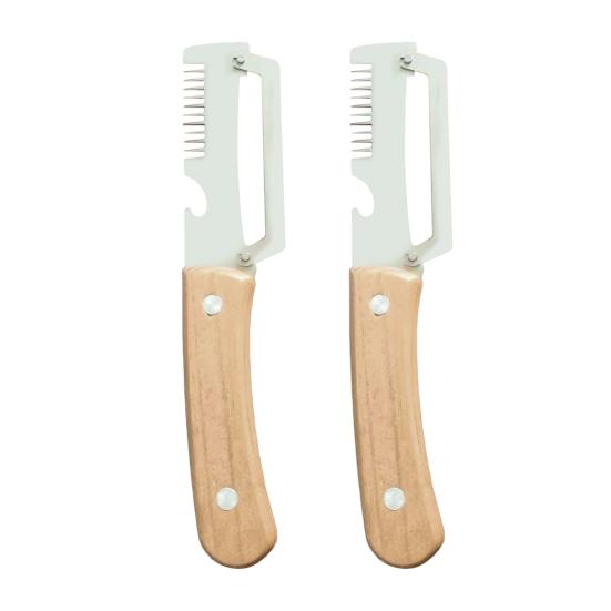 

Vegetable Peeler with Wooden Handle Stainless Steel Sharp Blade Peeler 2-in-1 Bottle Opener Kitchen Peeling Utensil C