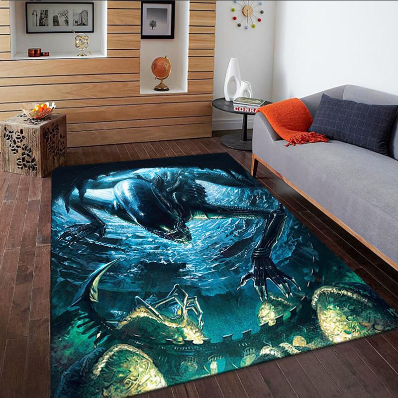 Alien Fire Carpet, Kitchen Rugs, Yoga Mat, Non-Slip Mats, Rug for Bathroom, Living Room bedroom, Camping Rugs Christmas Gift
