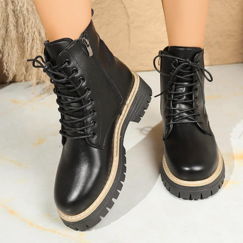 

Новая женская обувь: Круглоносые, На толстом каблуке, На толстой подошве, Ботильоны большого размера на молнии сбоку 43 чёрный