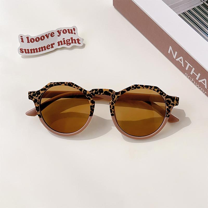 

Kids Double Leopard Round Outdoor Children Sun Protection Sunglasses Boys Girls Colors Protect Eyes Baby UV400 Sunglasses 0-8 Years old