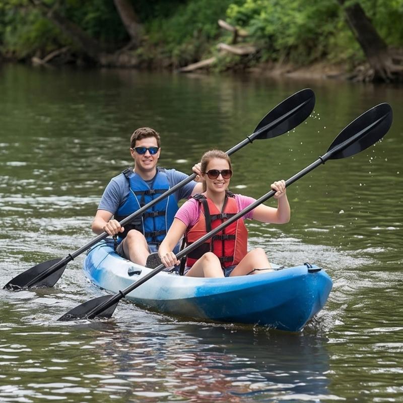 1 Pair Double Ended Kayak Paddle Two Section Paddling Oars For Surfing Water Skiing And Canoeing Composites Materials