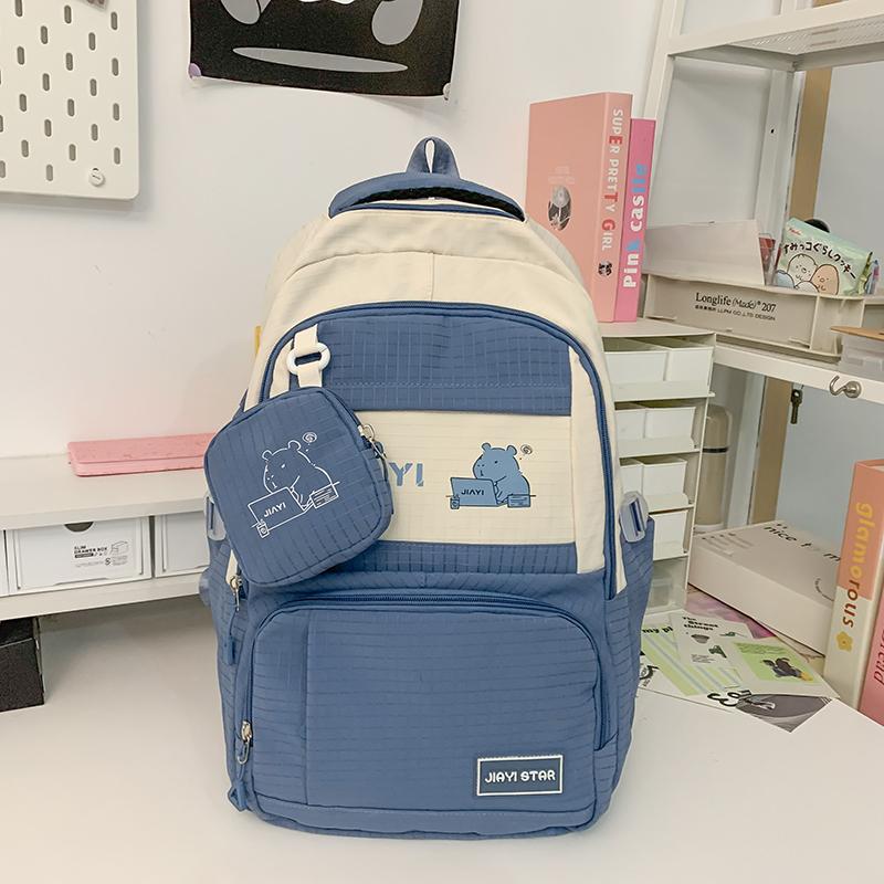 Женский рюкзак с цветными блоками — фото 12