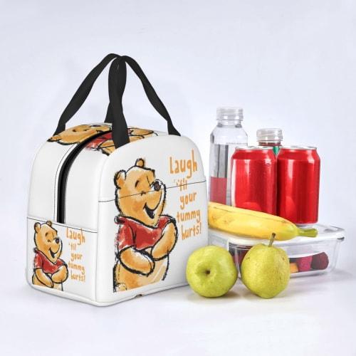 HTSW Cute Winnie the Pooh Bento Box, Stylish Insulated Lunch Bag, Perfect for Commuting, School, Travel, and Outdoor Activities, Unisex