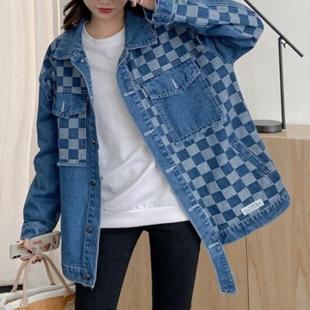 Navava Retro Point Long Sleeve Denim Jacket Nc344
