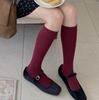 Aerobic Cotton Solid Color Boneless Calf Socks Retro Style Stockings Thin Socks