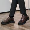 Fashion Men Business Brock Thick-soled Leather Shoes Men Casual Lace-up Business Durable Training Leather Shoes Social Shoes Size 38-46