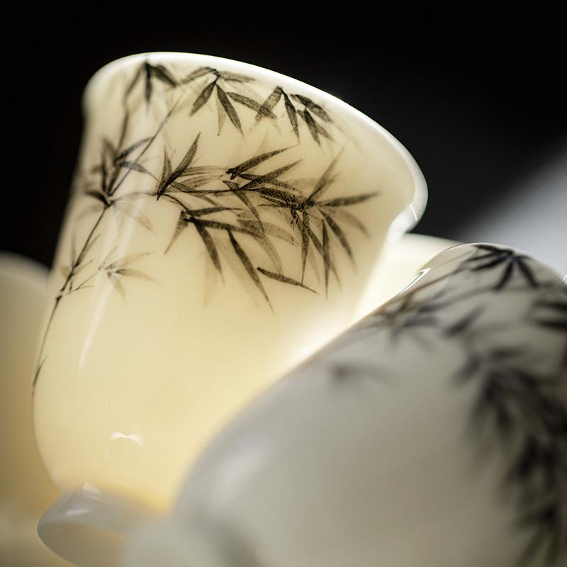 Antique Hand-painted Bamboo Tea Cup Household Ceramic Tea Cup Master Cup Kung Fu Tea Set Incense Cup