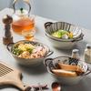 Japanese Hand-painted Ramen Noodle Bowl Vintage Ceramic Salad Soup Bowl With Handle Baking Bowl Kitchen Tableware Microwave Safe