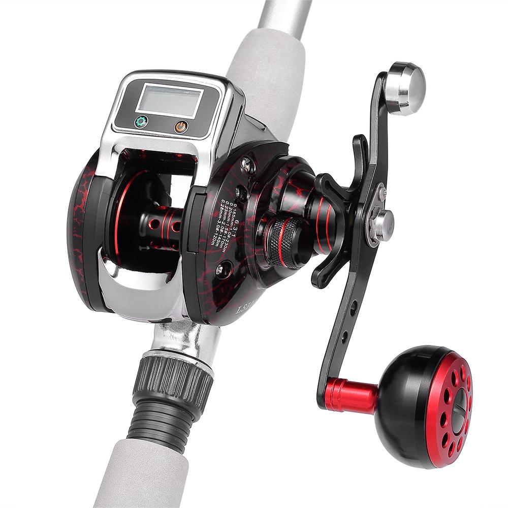 New 13+1 Bearing Left/Right Fishing reel with Digital Display Fishing Line Counter Saltwater Carp Reel 6.3:1 Casting Scroll Tool