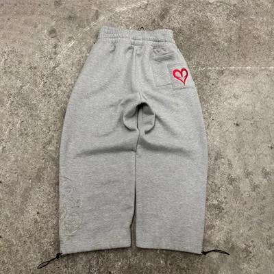 Streetwear Y2k Pantalon de jogging à double taille Poker Brodé Pièce ample Pantalon de survêtement Homme et Femme Gothique Hip Hop Pantalon décontracté